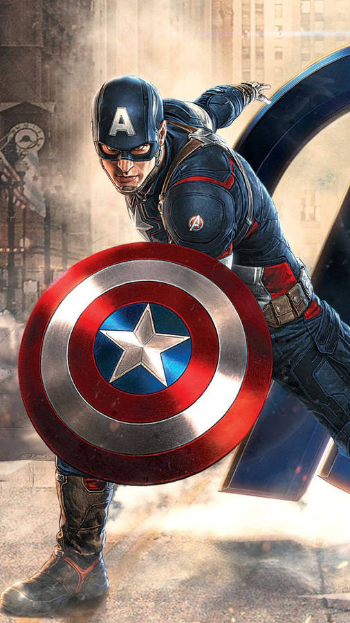 Captain America Superhero Pose Wallpaper