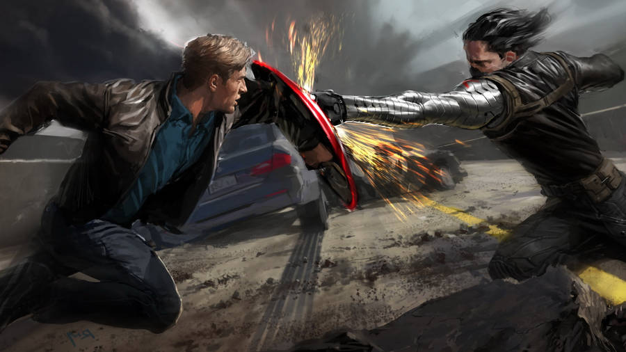 Captain America Vs Winter Soldier Wallpaper