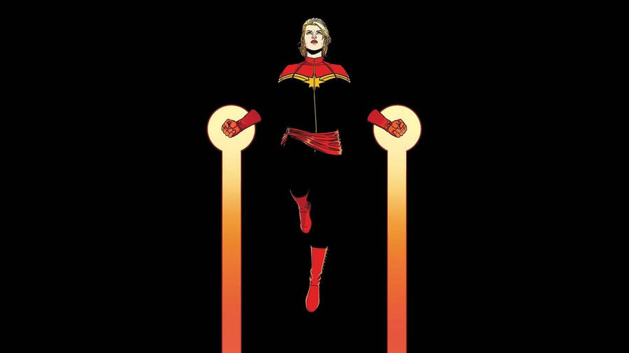 Captain Marvel Computer Dark Art Wallpaper