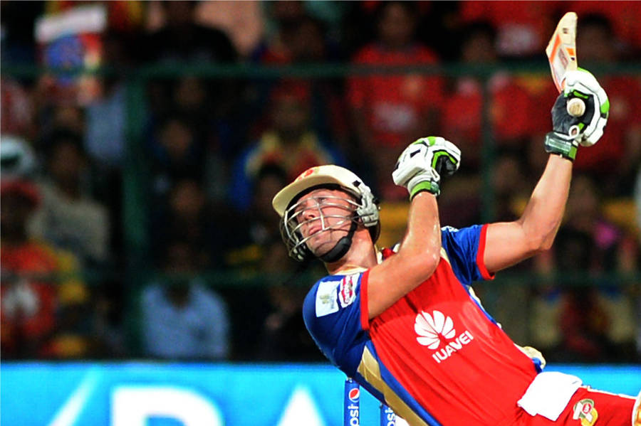 Caption: 'ab De Villiers Of Rcb In Action During Ipl 2014' Wallpaper