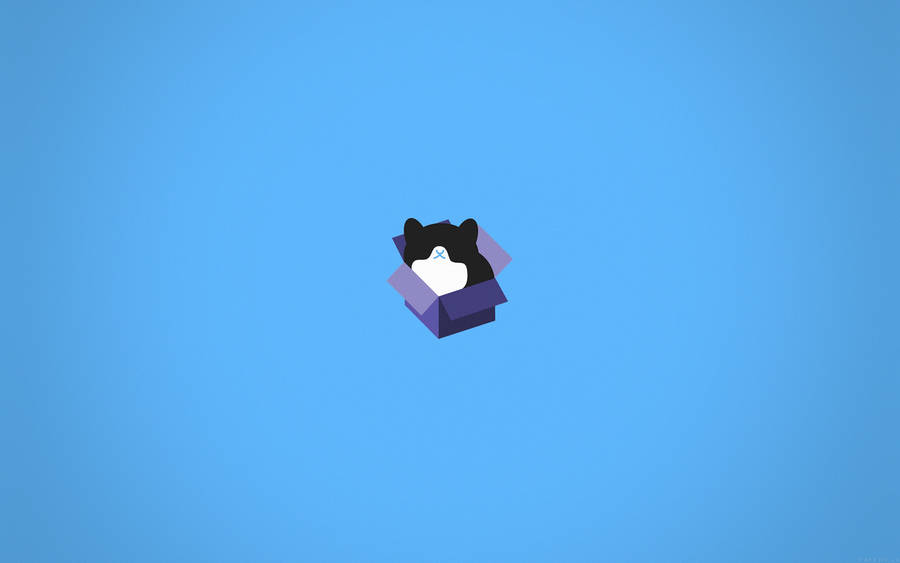Caption: Adorable Cat Cuddling With A Computer In A Box Wallpaper