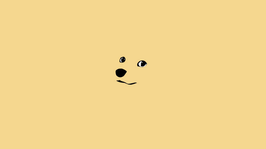 Caption: Adorable Minimalist Cartoon Doge Wallpaper