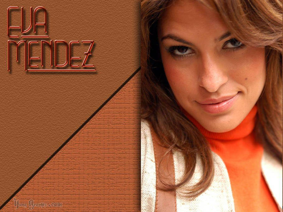 Caption: Alluring Eva Mendes Portrait Wallpaper