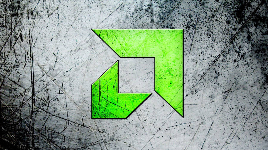 Caption: Amd Logo In Green Grunge Style Wallpaper