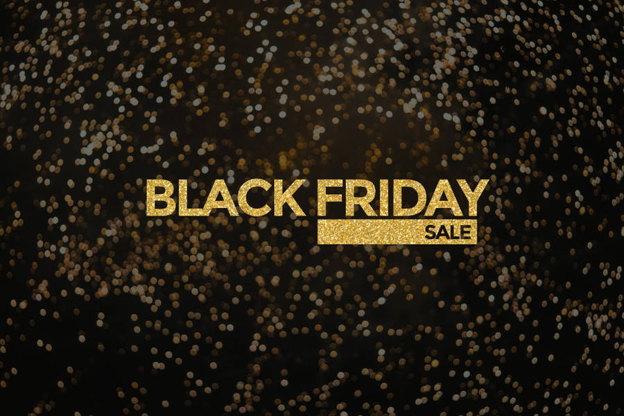 Caption: Black Friday Golden Glitter Bokeh Wallpaper