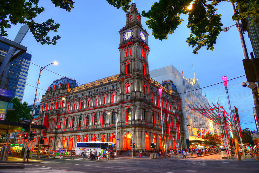 Caption: Bustling Melbourne Gpo Shopping Centre Wallpaper