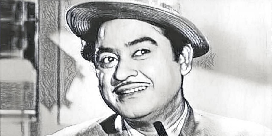 Caption: Captivating Sketch Of Kishore Kumar Wallpaper