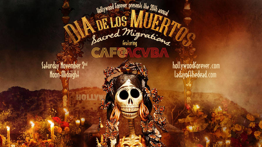 Caption: Celebrating The Spiritual Journey - Dia De Los Muertos Wallpaper