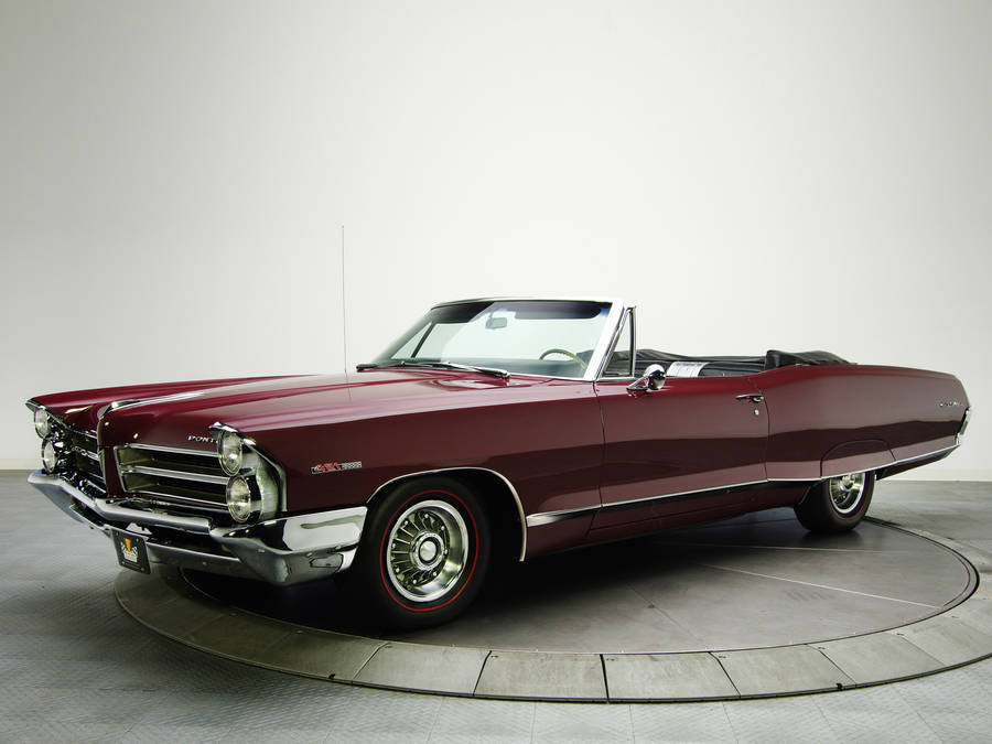 Caption: Classic Maroon Pontiac Catalina In High Resolution Wallpaper