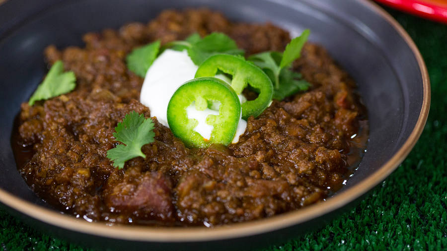 Caption: Delight In A Bowl - Authentic Chili Con Carne Wallpaper