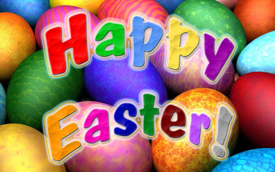 Caption: Delightful Easter Celebration: Eggs And Decorations Wallpaper