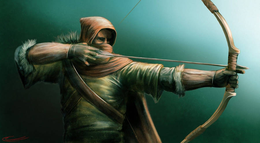 Caption: Embracing The Sport: An Archer In Practice Wallpaper