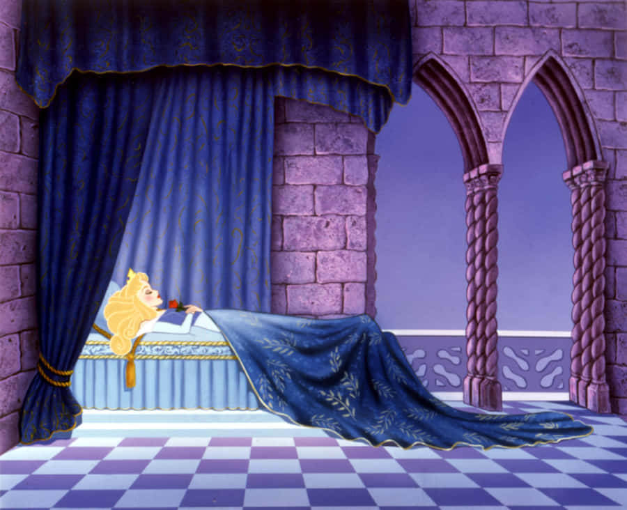 Caption: Enchanting Sleeping Beauty In Slumber Wallpaper