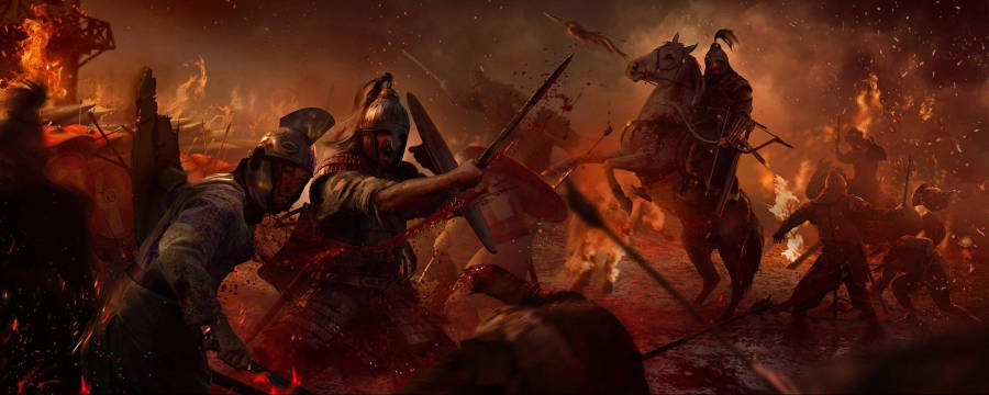 Caption: Epic Battle Scene From Total War: Rome 2 Wallpaper