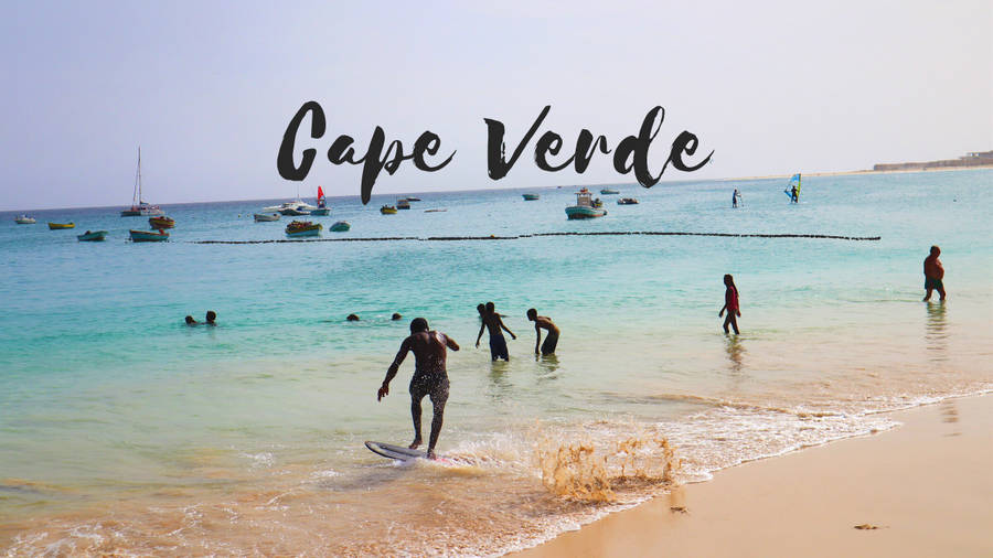 Caption: Exhilarating Surfing Adventure In Cape Verde Wallpaper