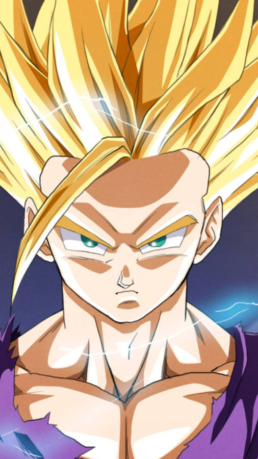 Caption: Gohan Achieving Super Saiyan 2 Transformation Wallpaper