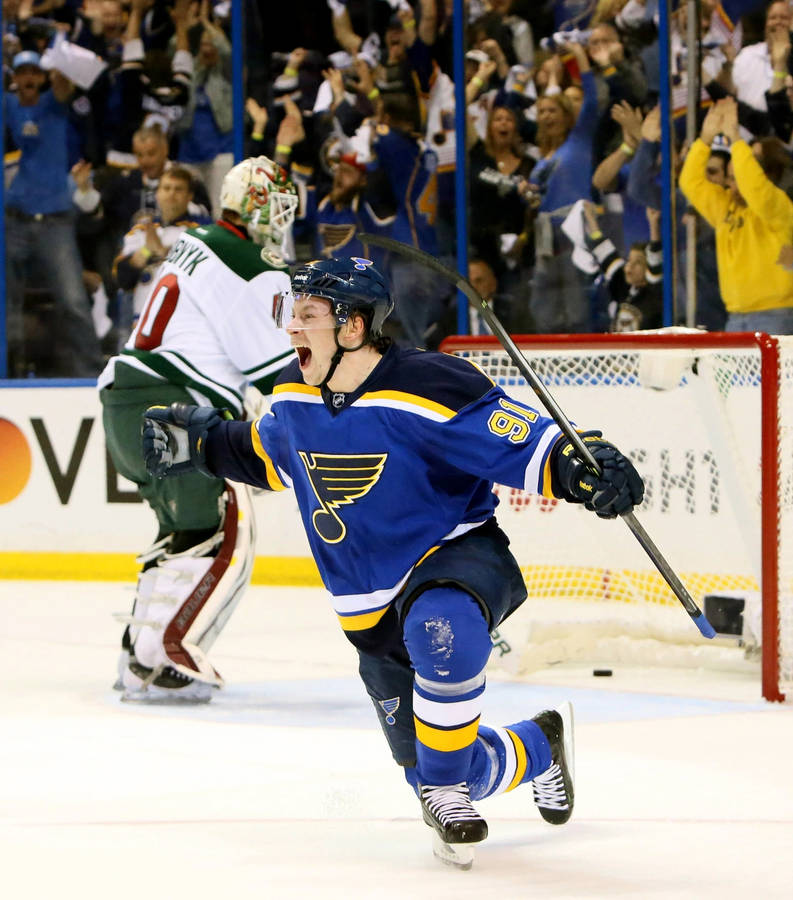 Caption: Hockey Star Vladimir Tarasenko Celebrates A Goal Wallpaper