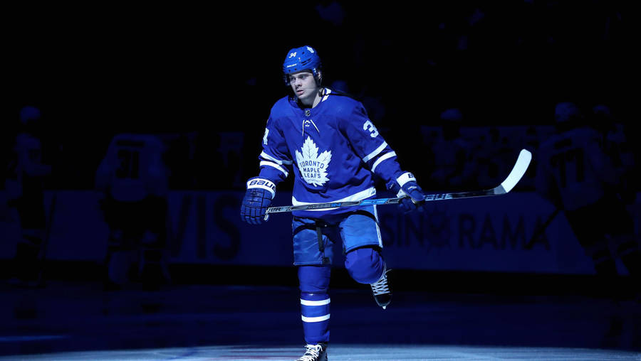 Caption: Ice Hockey Sensation - Auston Matthews Wallpaper