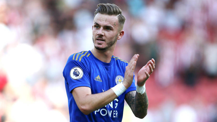 Caption: James Maddison Celebrating A Victory Wallpaper