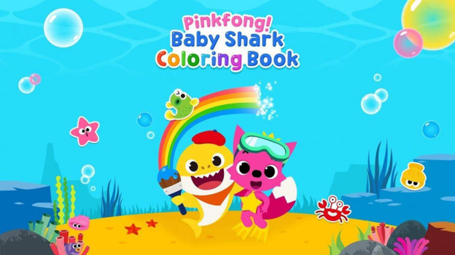 Caption: Joyful Pinkfong Baby Shark Family Wallpaper