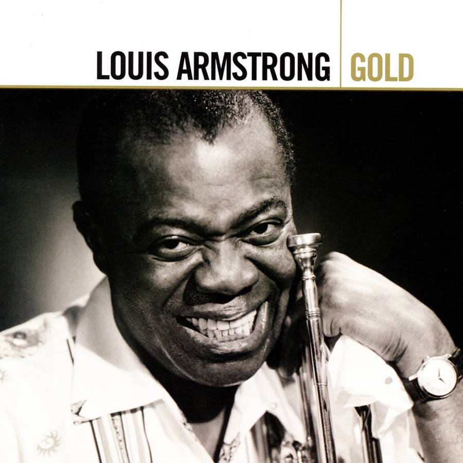 Caption: Louis Armstrong's Cd Cover Portrait Wallpaper