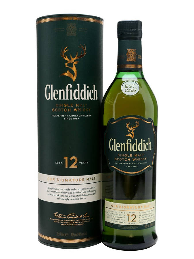 Caption: Luxurious Glenfiddich 12-year-old Scotch Whisky With Elegant Tube Package Wallpaper