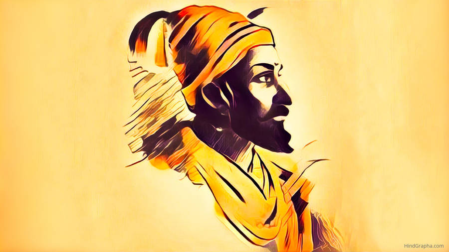 Caption: Majestic Sketch Of The Great Maratha Warrior, Chhatrapati Shivaji Maharaj Wallpaper