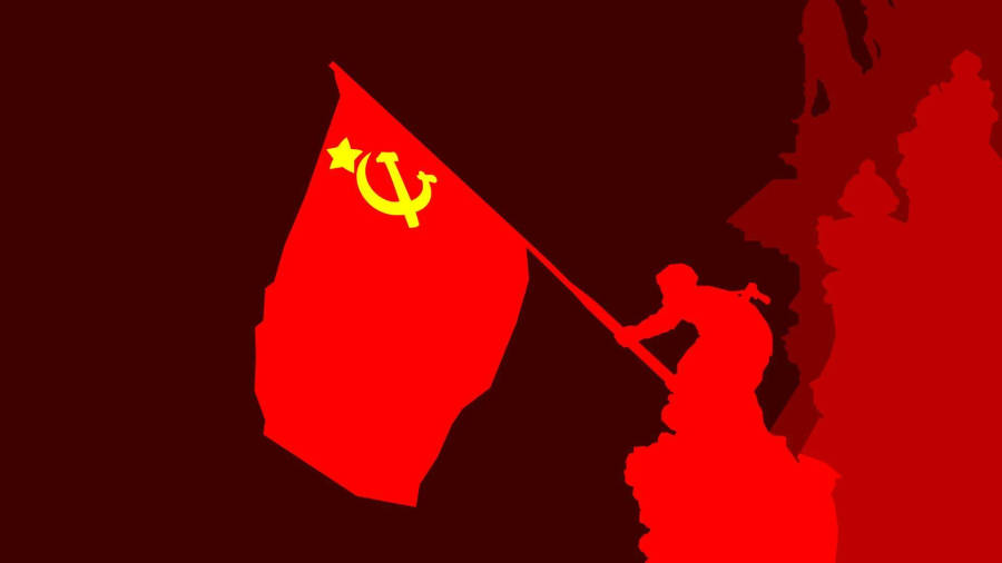 Caption: Majestic Soviet Union Flag In Red Shadow Wallpaper