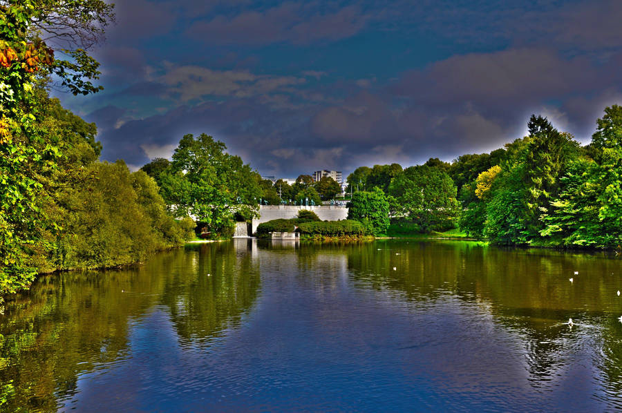 Caption: Mesmerizing River View In Oslo Wallpaper