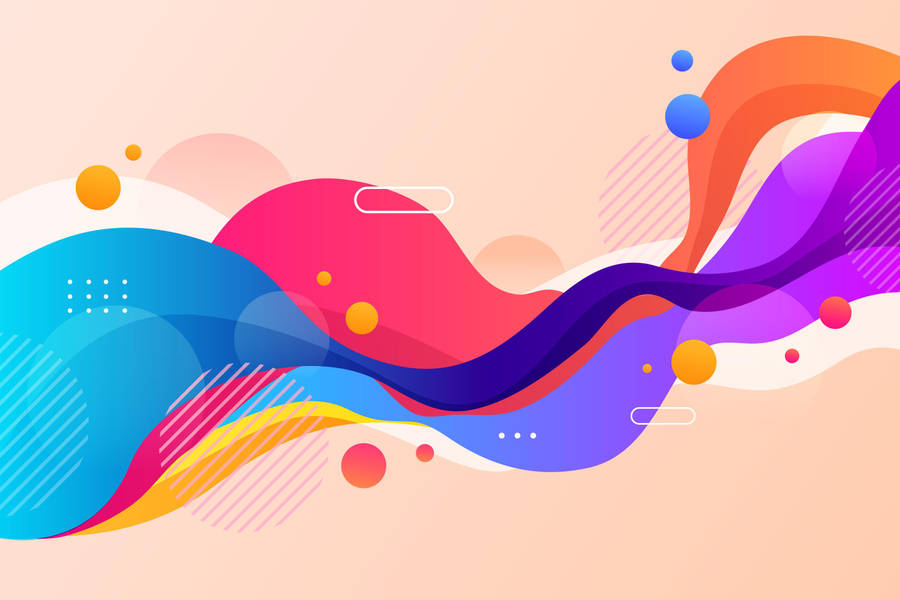 Caption: Mesmerizing Wavy Shapes On A Colorful Background Wallpaper