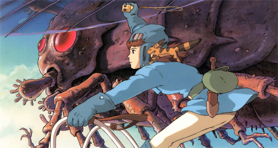 Caption: Nausicaä Soaring Through The Valley Of The Wind Wallpaper