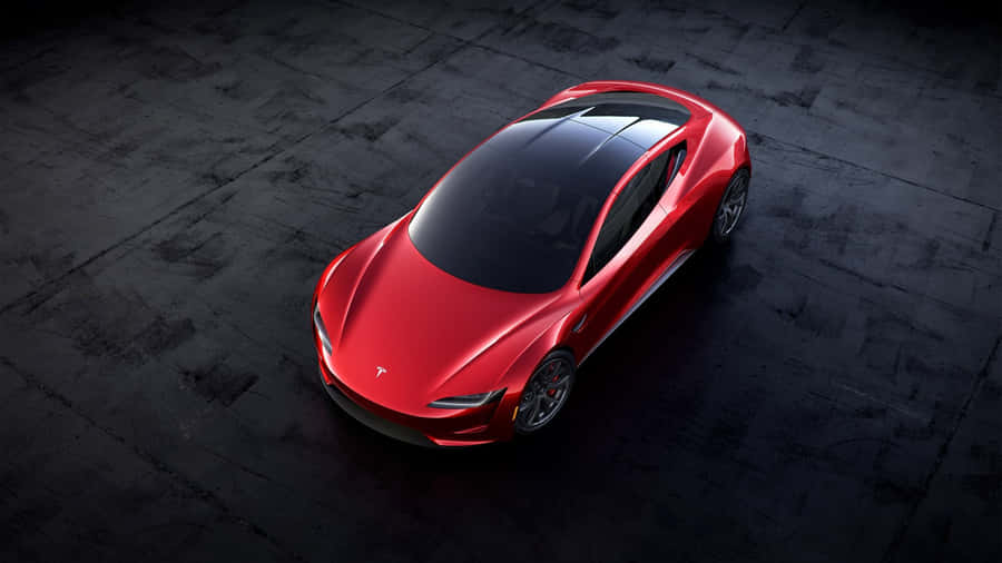 Caption: Outstanding Elegance - Tesla Roadster Wallpaper