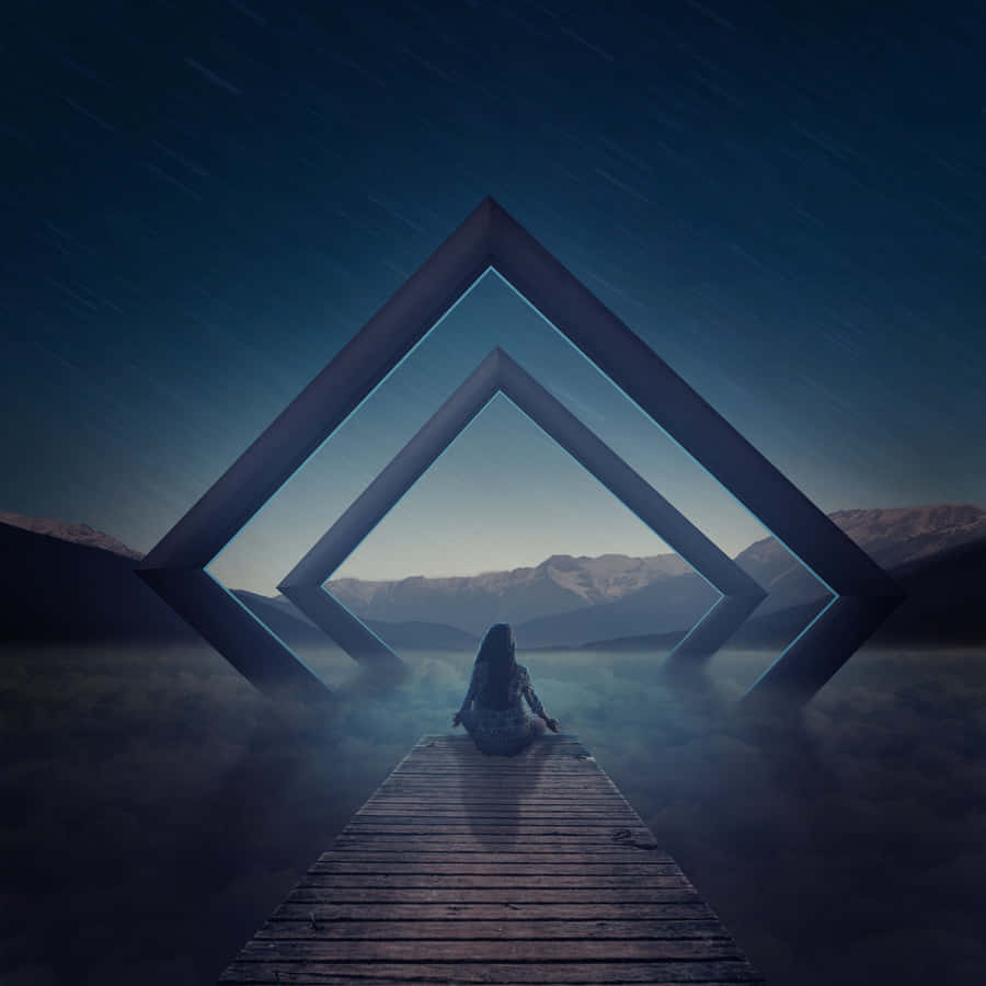 Caption: Person Meditating In Serene Nature Setting Wallpaper