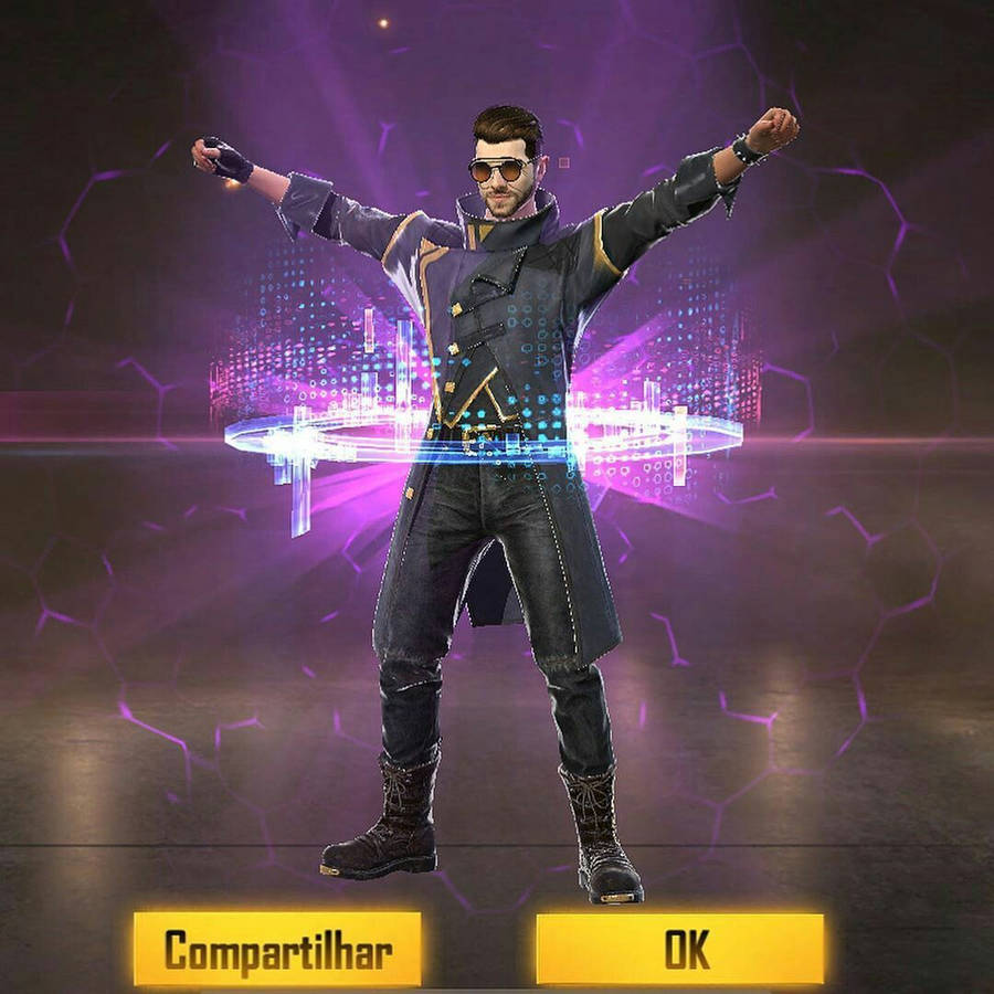 Caption: Powerful Alok Rocking His Exclusive Game Emote In Free Fire Wallpaper