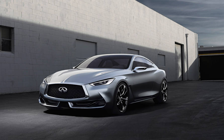 Caption: Pristine 2018 Infiniti Q60 In Silver Wallpaper