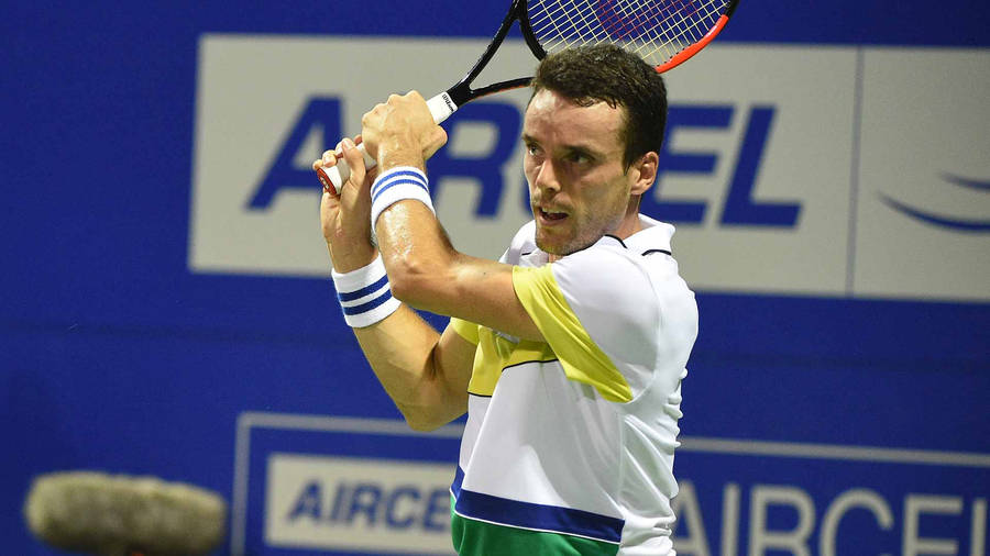 Caption: Roberto Bautista Agut - The Intense Competitor Wallpaper