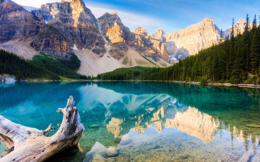 Caption: Serene Moraine Lake As Computer Wallpaper Wallpaper