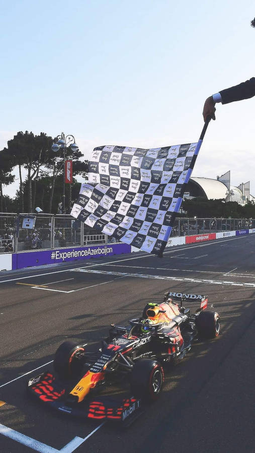 Caption: Sergio Perez At The Starting Line Wallpaper