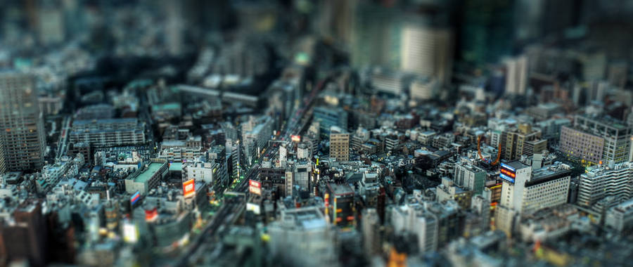 Caption: Stunning Ultra Wide 4k City Miniature Landscape Wallpaper