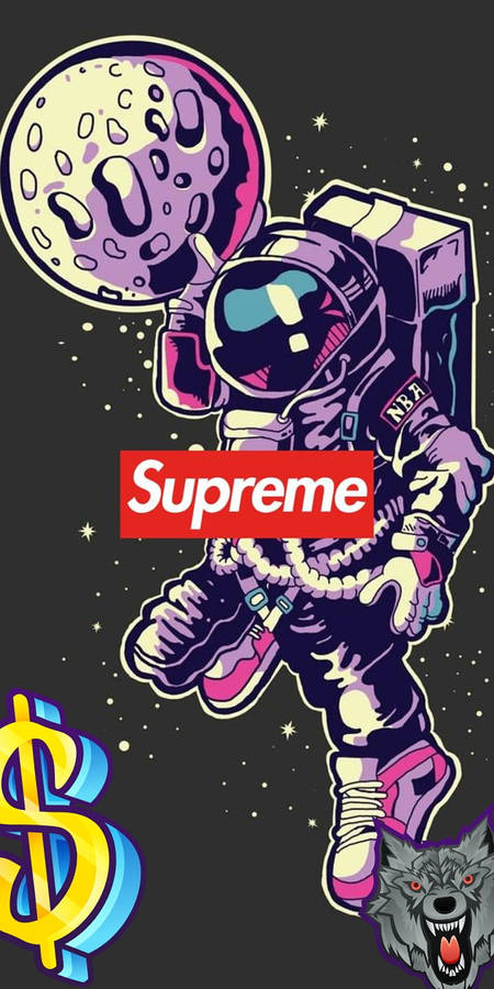 Caption: Supreme Superior Logo In Cosmic Background Wallpaper