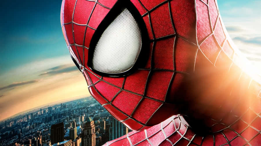 Caption: The Amazing Spider-man Swings Into Action Wallpaper