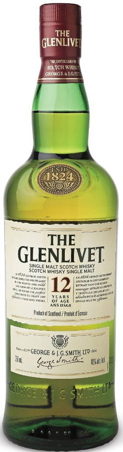 Caption: The Glenlivet 12 Year Single Malt Scotch Whisky On Display Wallpaper