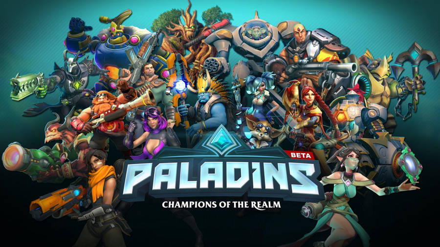 Caption: Thrilling Paladins Champions In Action Wallpaper