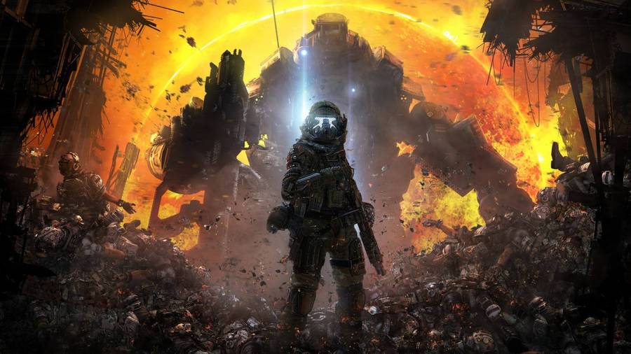 Caption: Titanfall Game Titan Emerges Wallpaper