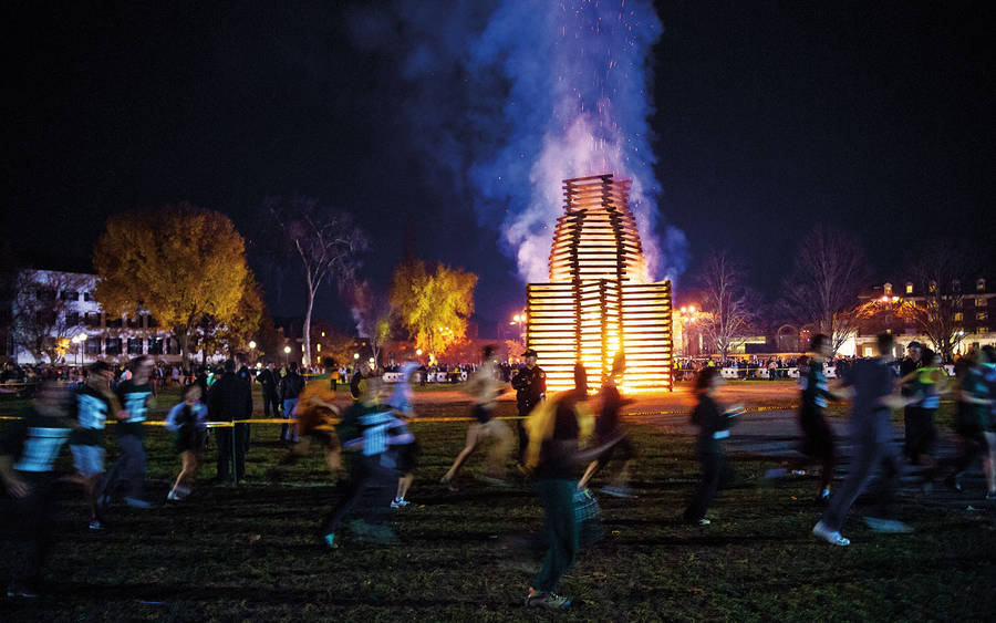 Caption: Vibrant Bonfire At Dartmouth College Wallpaper