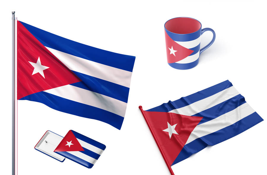 Caption: Vibrant Display Of Cuban Pride - Cuban Flag Merchandise Wallpaper