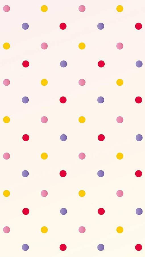 Caption: Vibrant Polka Dot Design On Cream Background Wallpaper