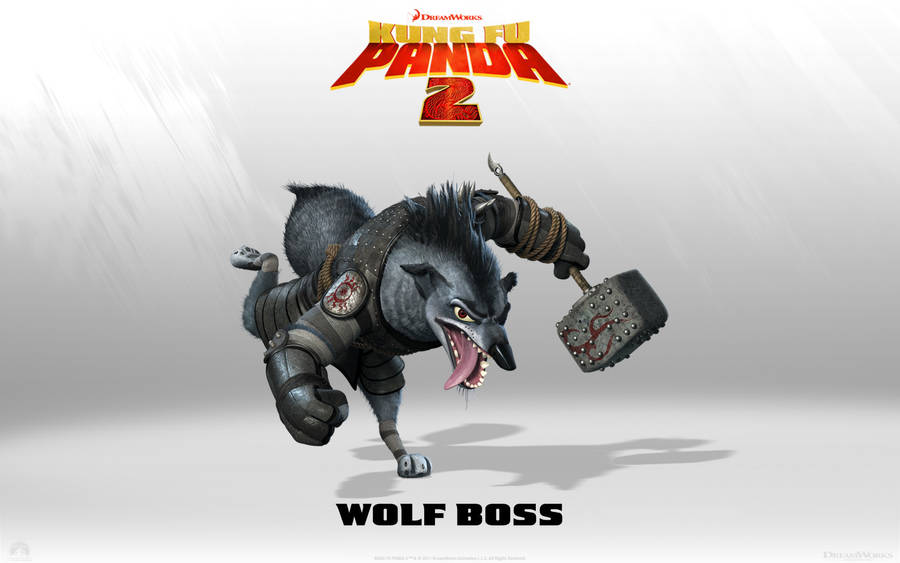 Caption: Wolf Boss Standing Tall - Kung Fu Panda 2 Wallpaper