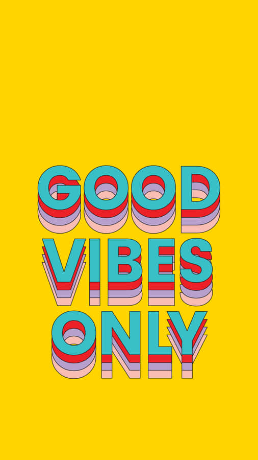 Captivating 70's Style Good Vibe Typography Wallpaper