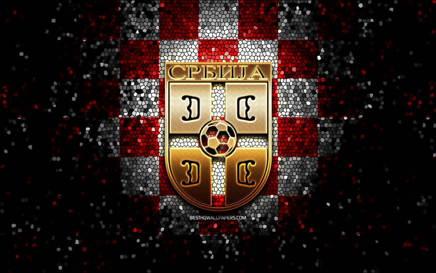 Captivating Golden Mosaic Of Serbia National Football Team Wallpaper